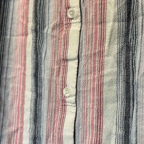 Cloth & Stone Sleeveless Striped Shirt Dress Frayed Hem Casual Comfy size xsmall - Picture 7 of 11